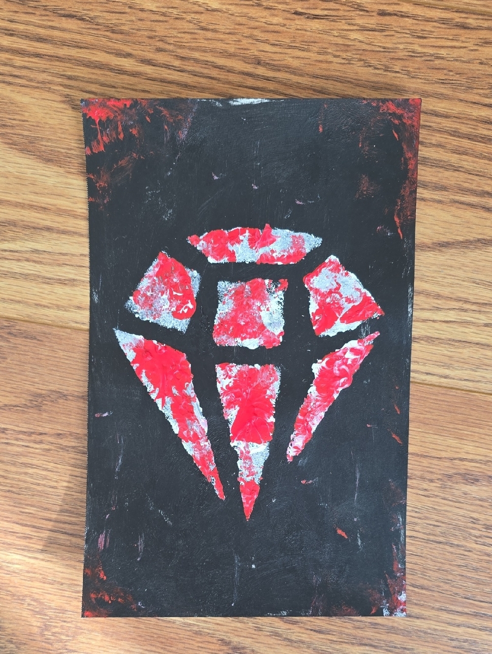Brand New! Handmade Red & Black Diamond Wall Art by